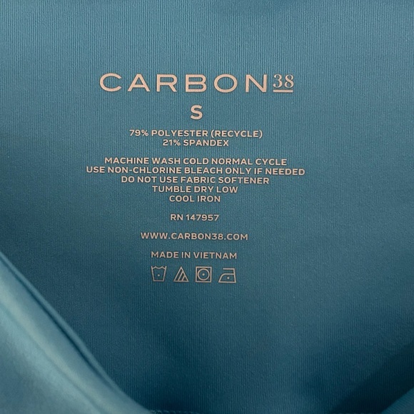 Carbon38 Teal Blue 8” Athletic Bike Shorts Size Small NWT - Picture 3 of 6